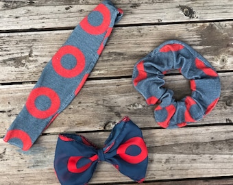 Fishman Donut Headband, Hair bow,  or scrunchie. Available in Adult and kids Sizes and sets