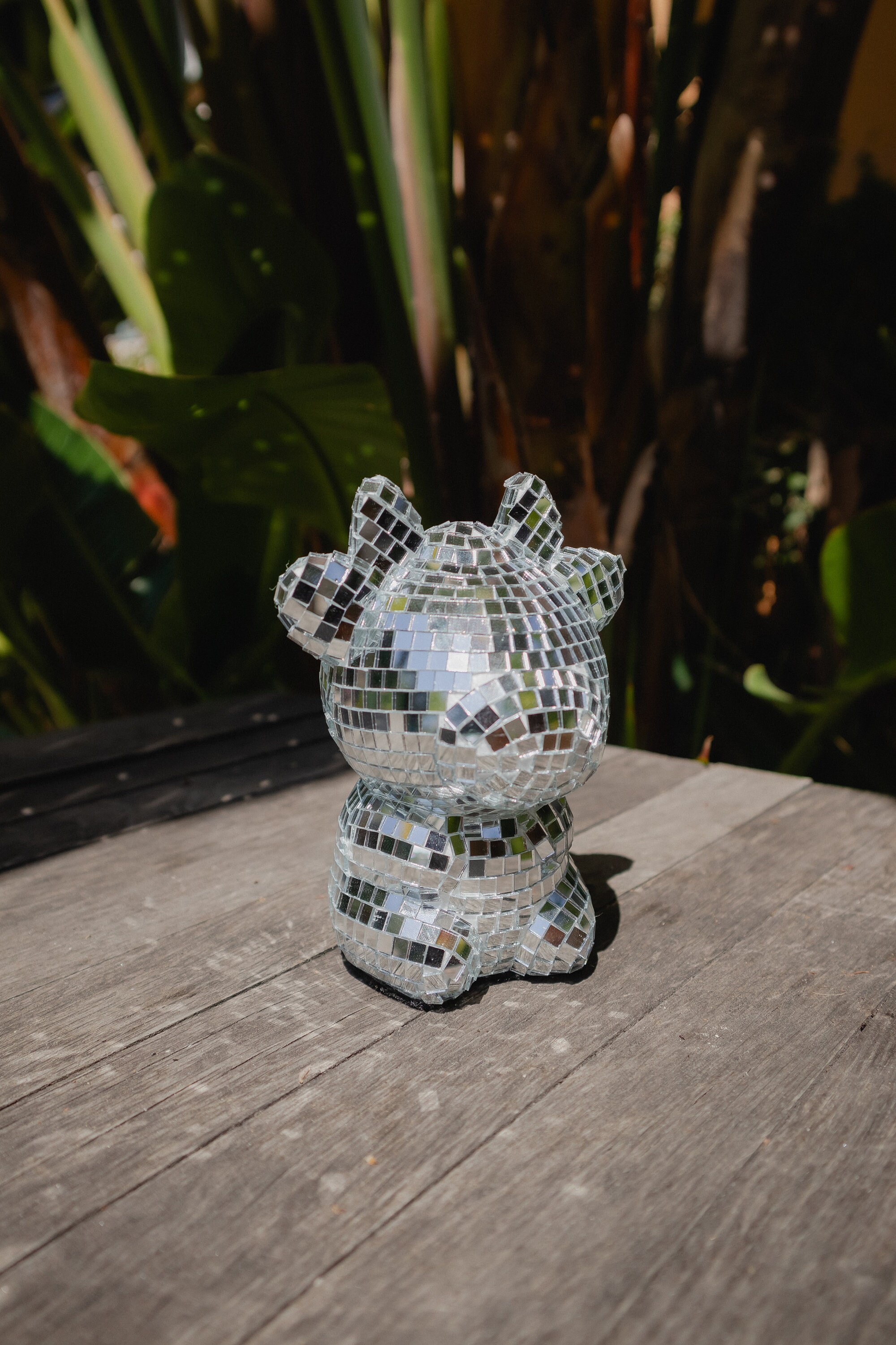 Baby Cow Disco Sculpture Mirrored Mosaic Disco Ball Animal Etsy