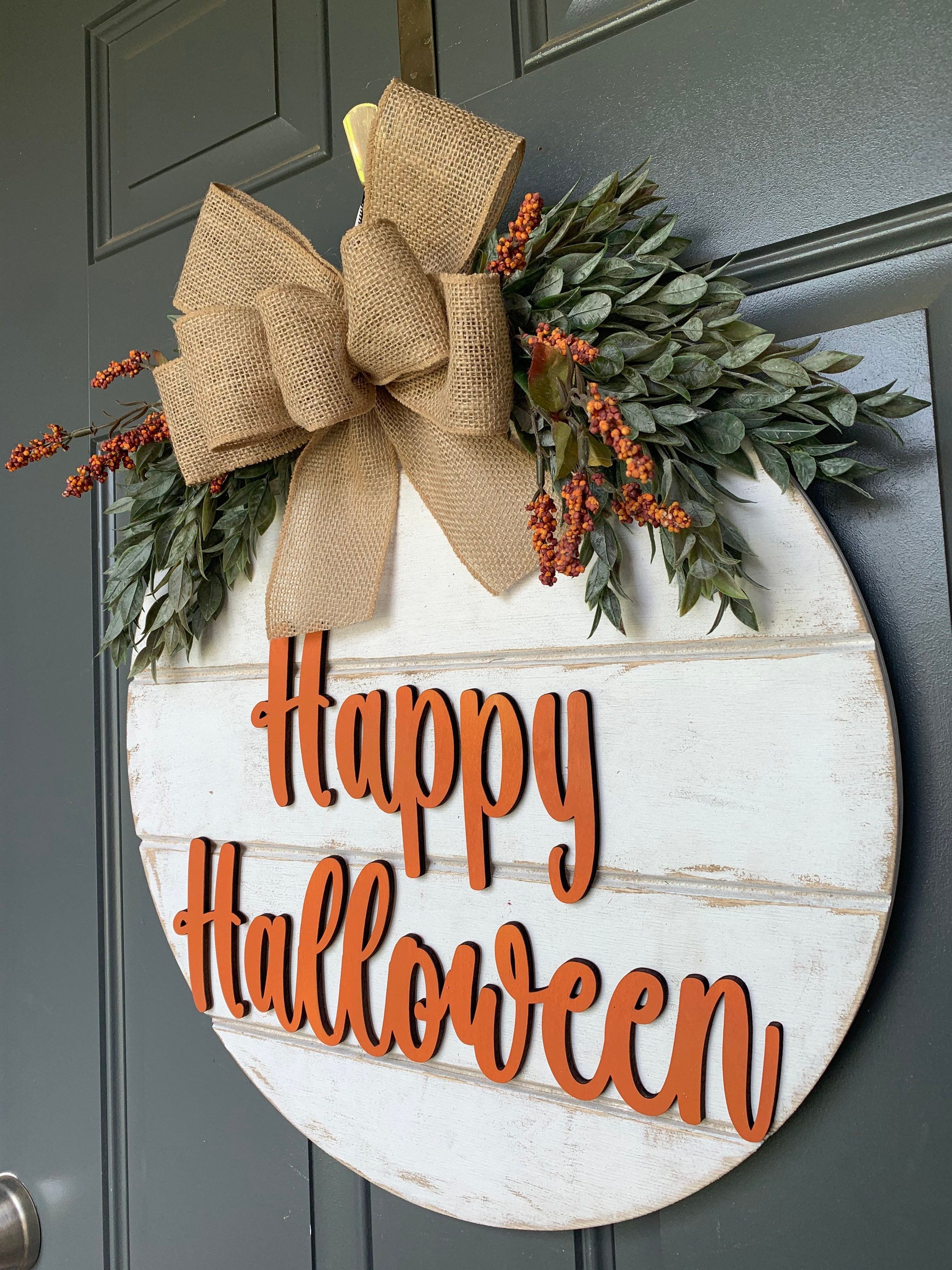 Halloween Wreath Front door decor Fall Wreath Halloween Etsy