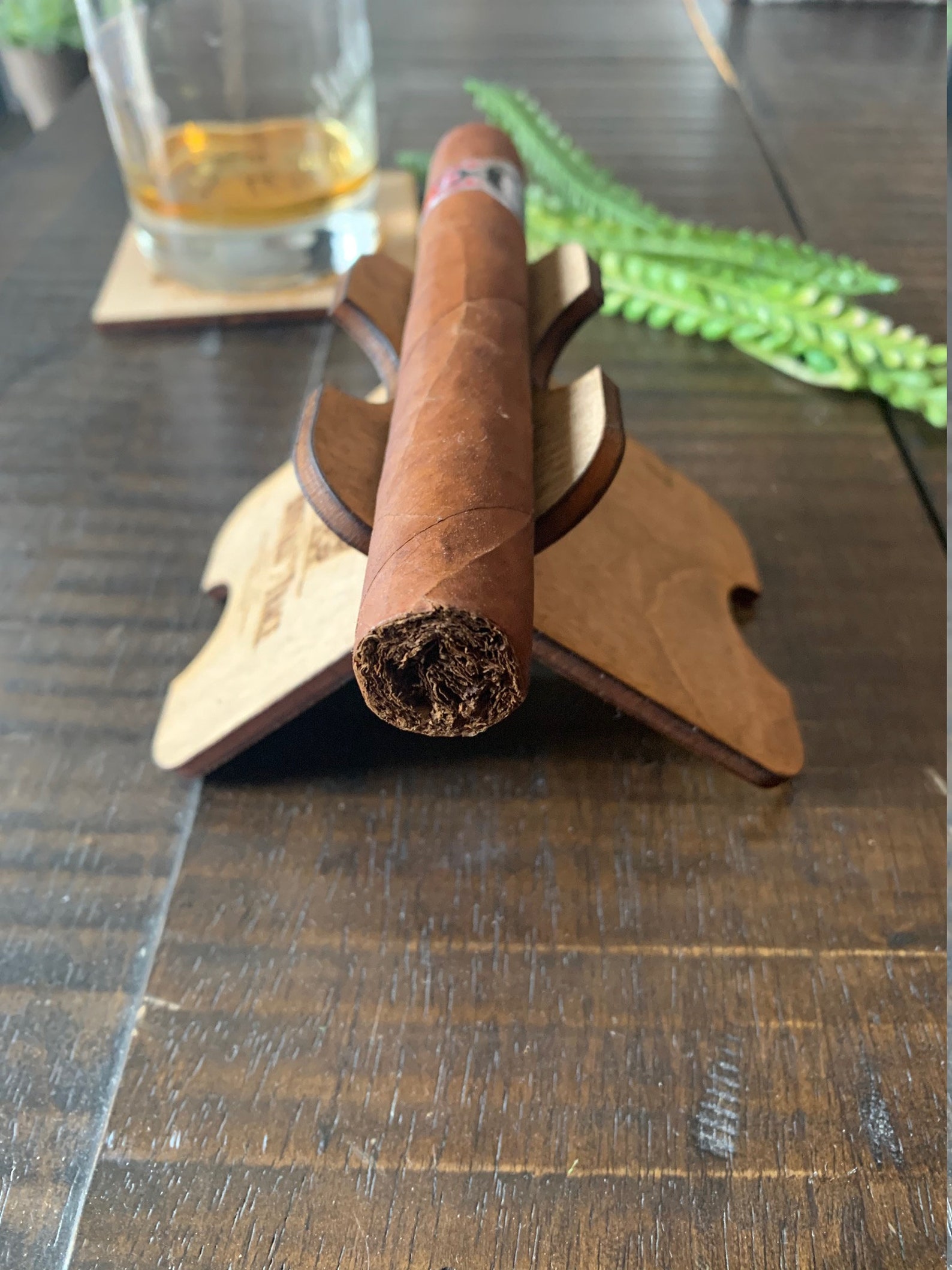 Personalized Laser Engraved Cut Cigar Stand Holder Stocking Etsy