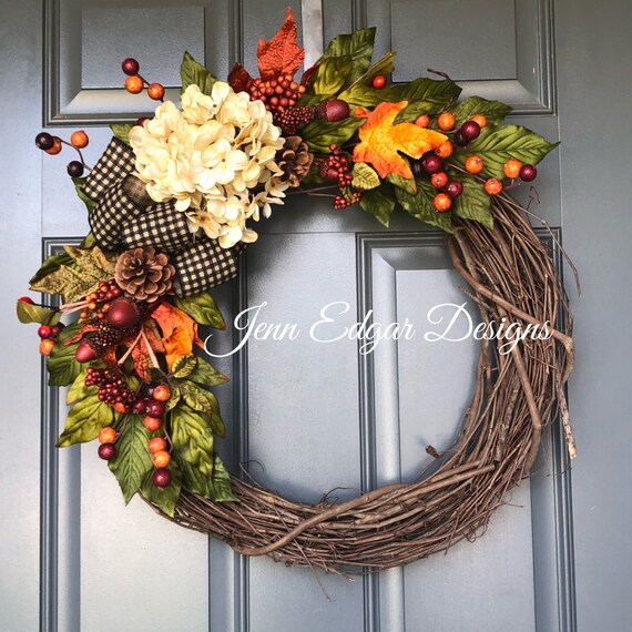 Extra Large Fall Wreaths For Front Door Fall Wreaths Front Etsy