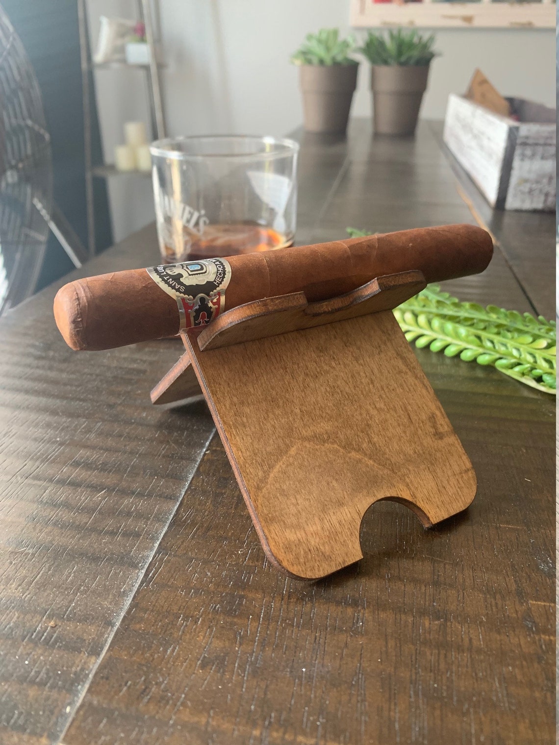 Personalized Laser Engraved Cut Cigar Stand Holder Cigar Etsy