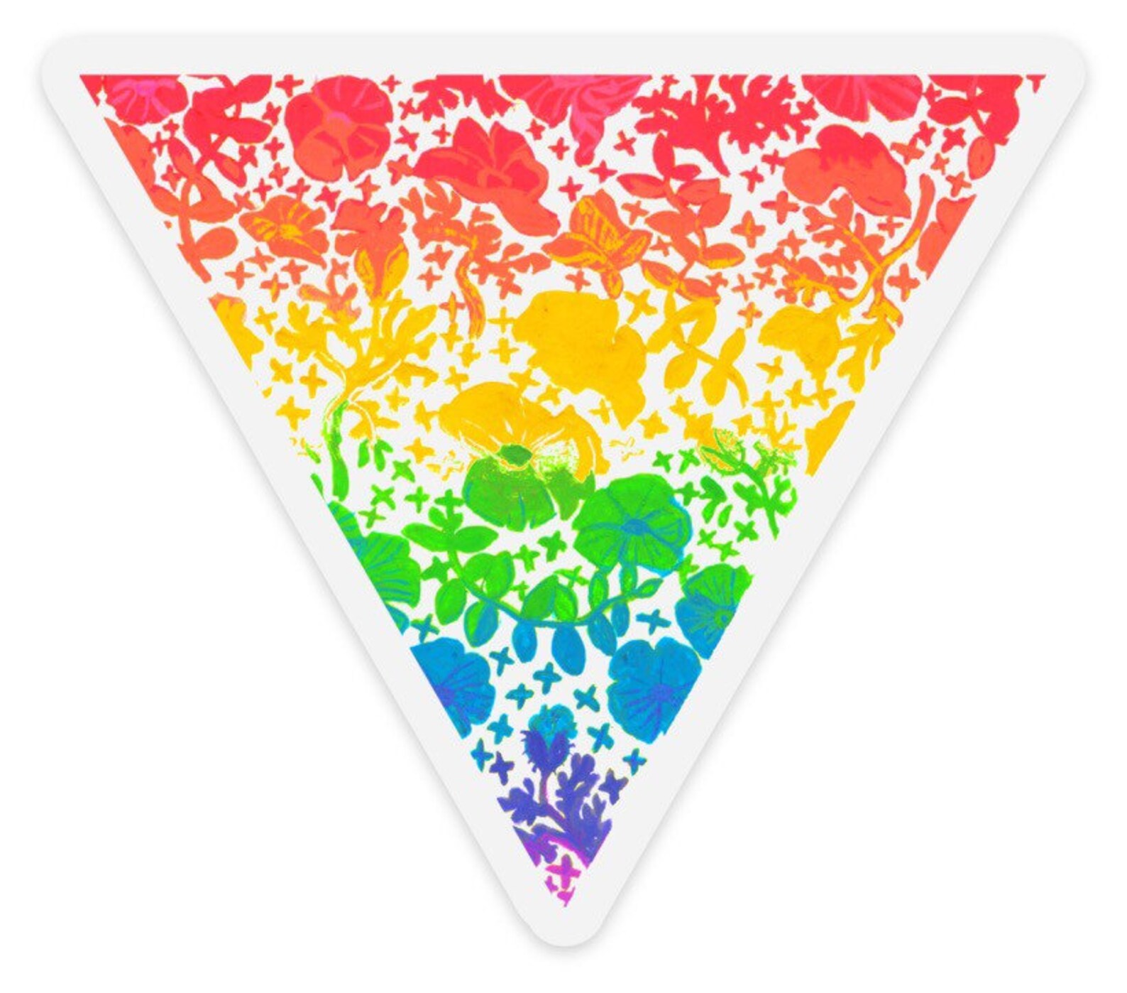 Floral Rainbow Triangle Decal Sticker Etsy