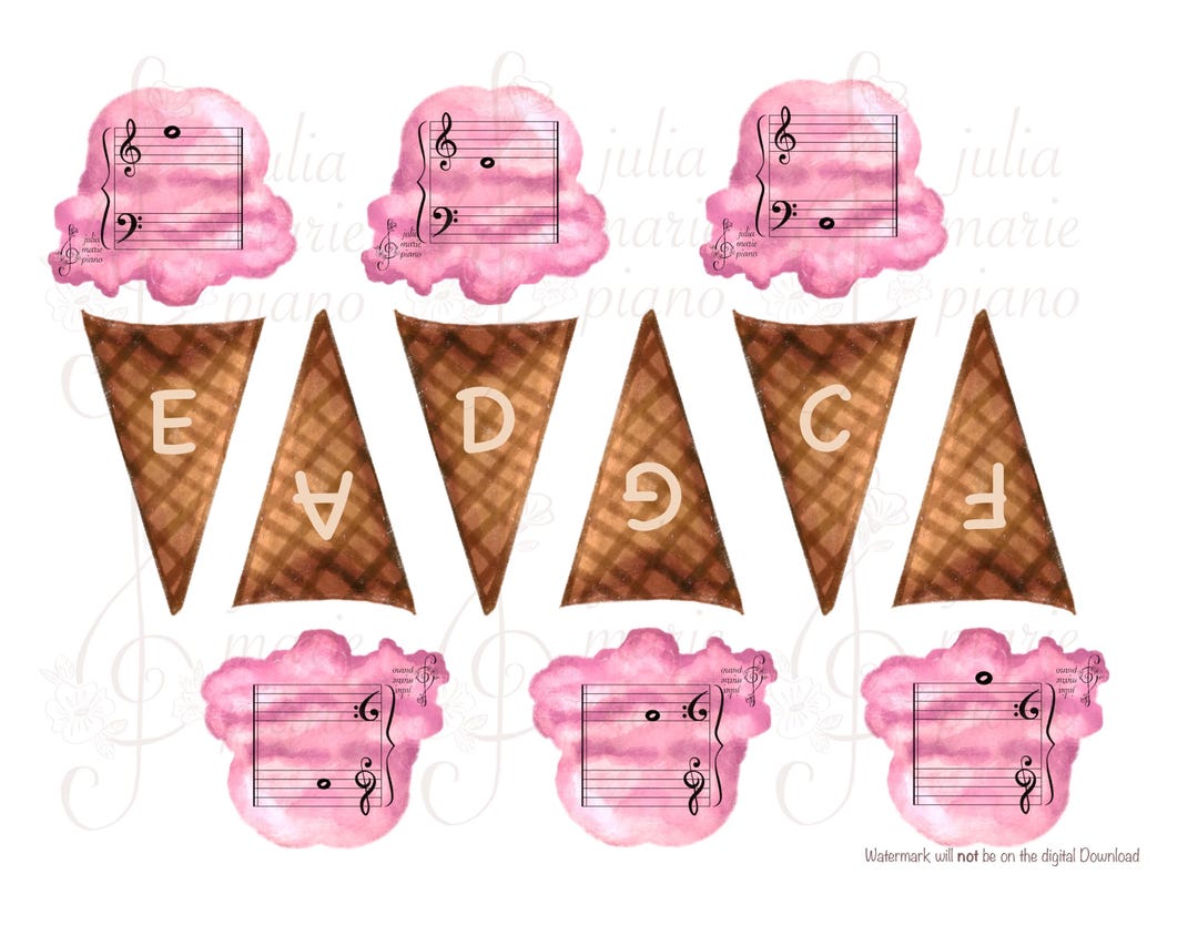 Music Note Match Game. Ice Cream Music Notes - Etsy