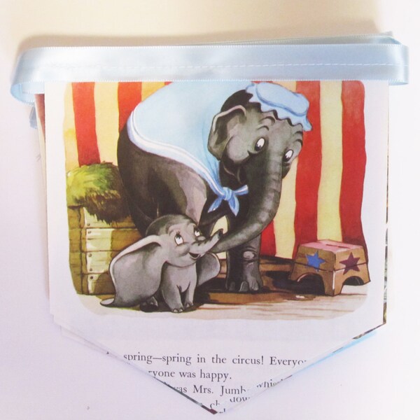 Disney's Dumbo - Little Golden Book Bunting Banner - Baby Shower Banner  - Book Party - Golden Book Shower