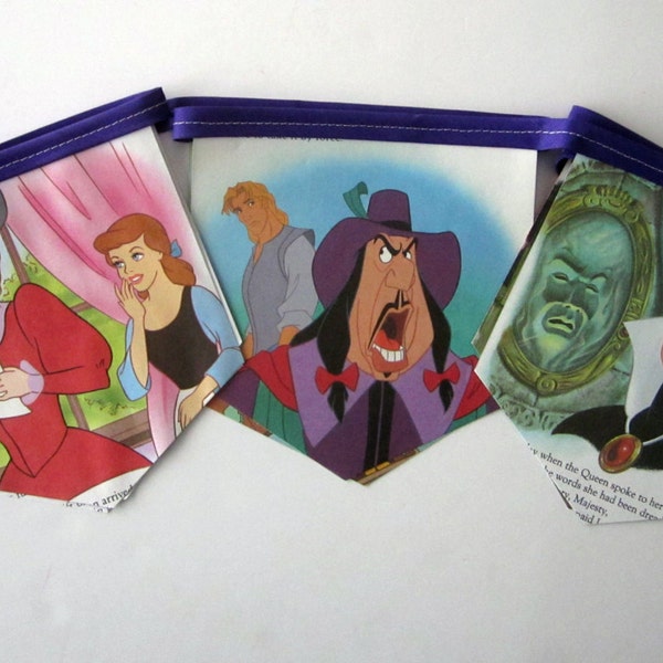 Halloween Disney's Villains - Little Golden Book Bunting Banner - Halloween Party Banner  - Book Party - Golden Book - Vintage Halloween