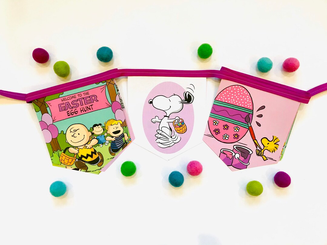 Happy Easter Charlie Brown Party Banner Charlie Brown Easter Banner