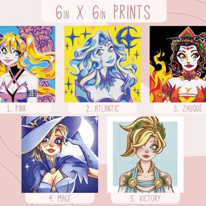 6 x 6 inch Mercy van Overwatch Prints