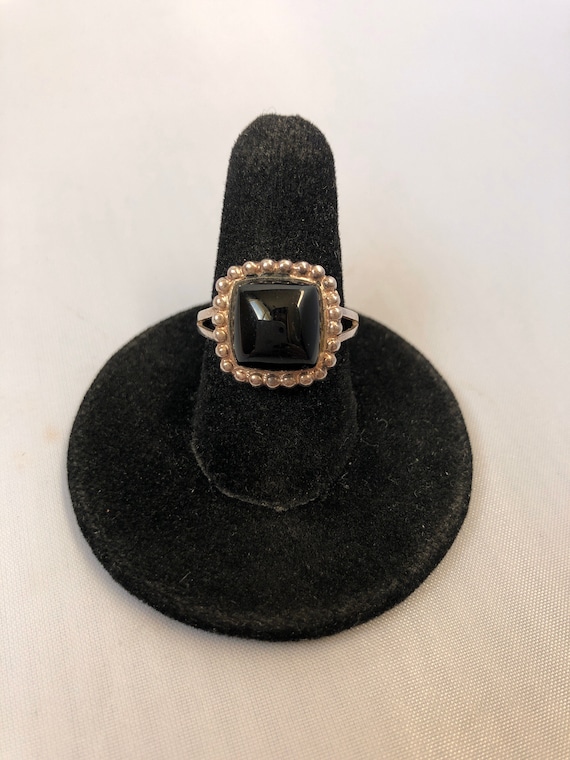 Vintage Black Onyx Stone Ring