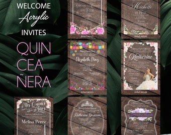 Acrylic Invitation 5x7 - Quinceañera