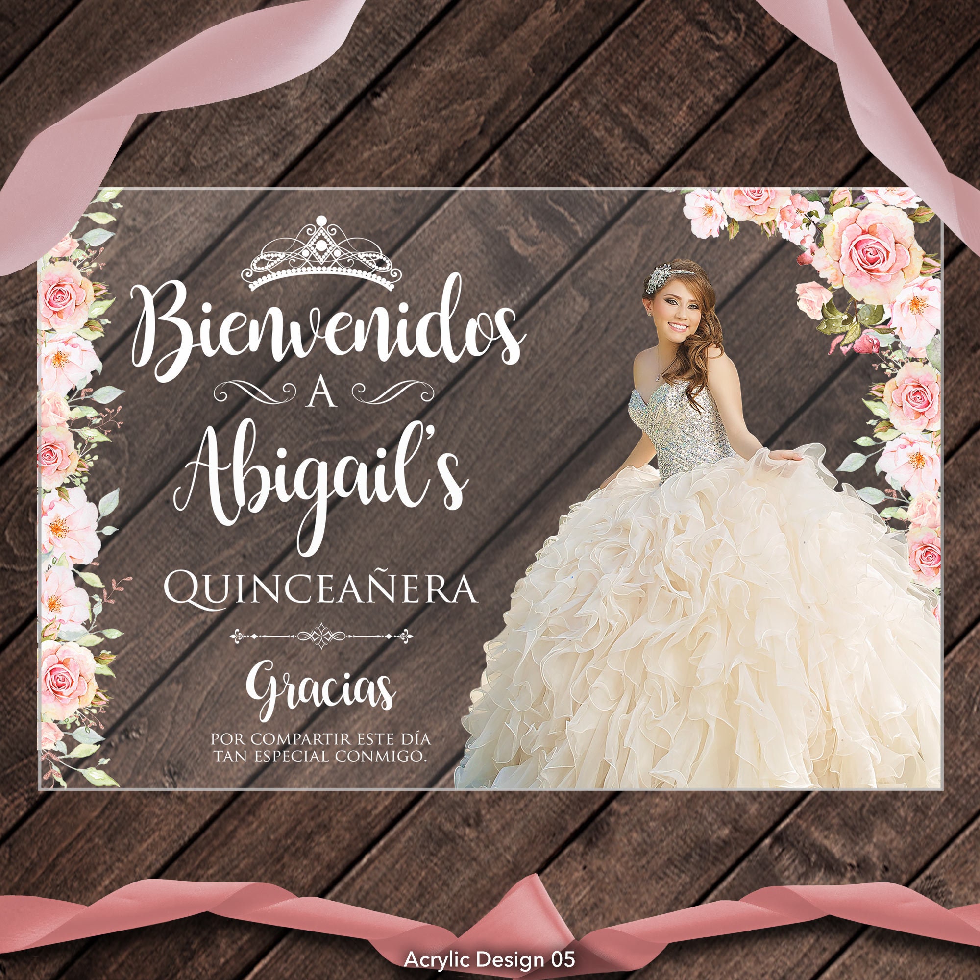 Acrylic Welcome Signs - Quinceañera or Sweet Sixteen 02 – SoloInvitaciones