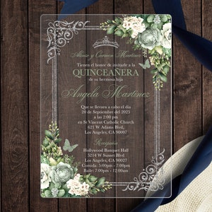Acrylic Invitation 5x7 - Quinceañera