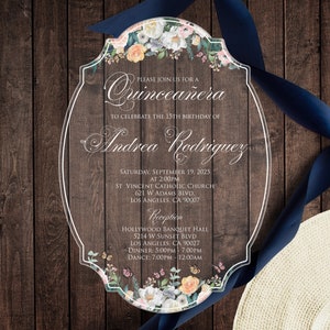Acrylic Invitation Quinceañera  - Mirror