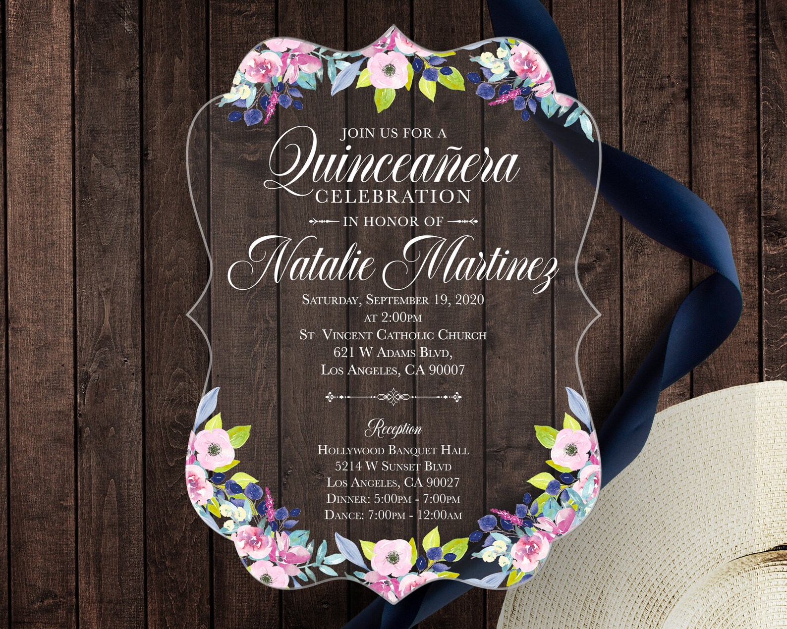 Acrylic Invitation Quinceañera Benalux Etsy