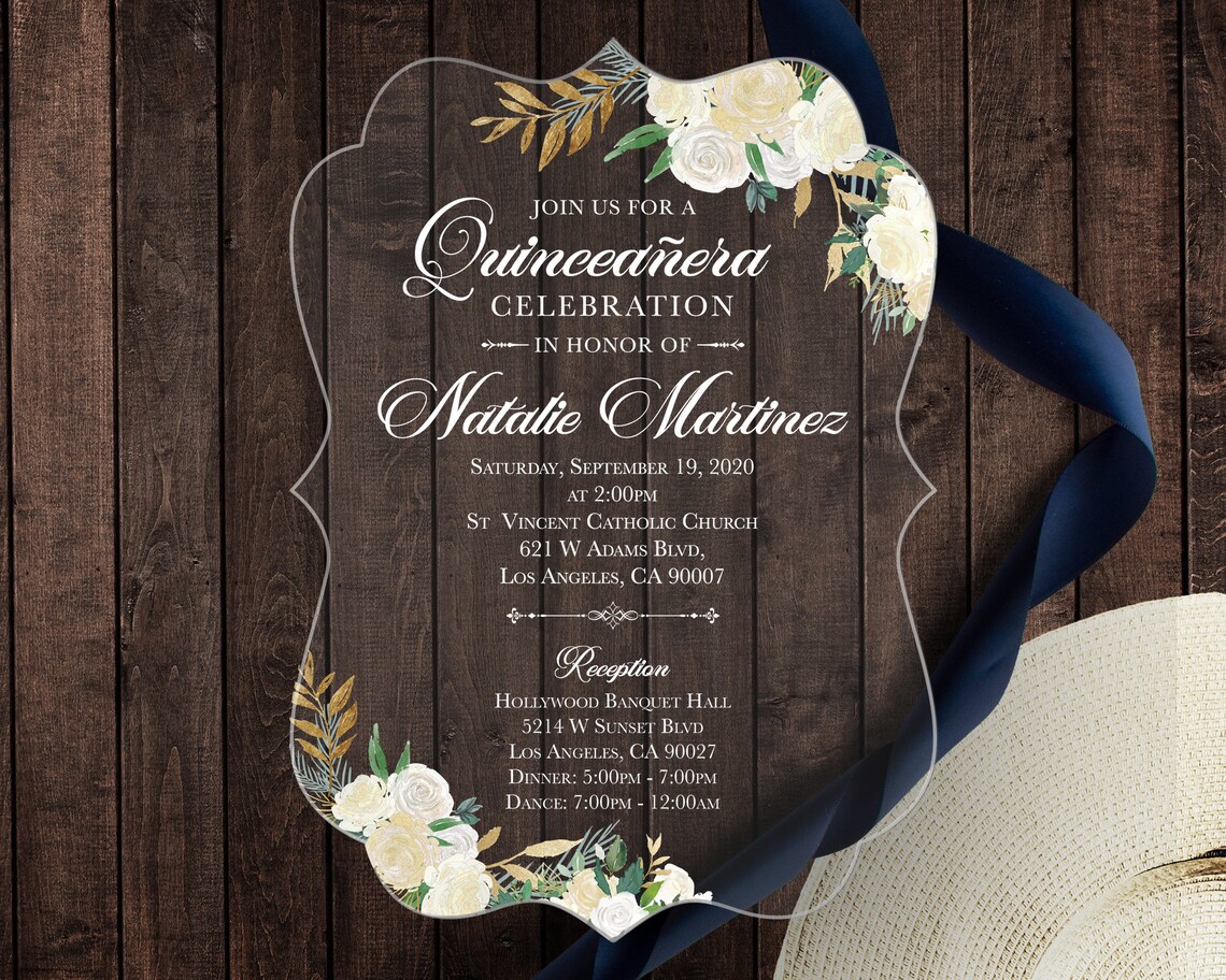 Acrylic Invitation Quinceañera Benalux Etsy