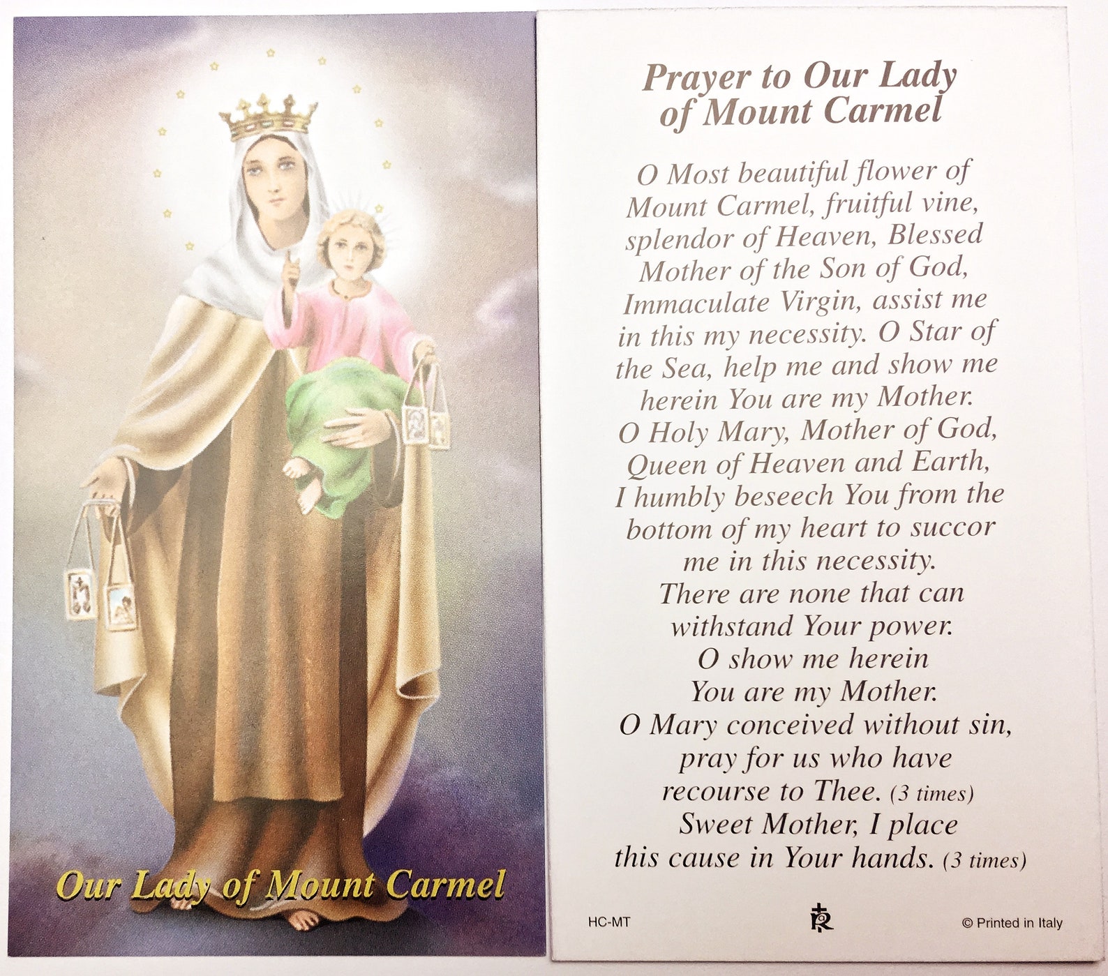 Scapulaire de NotreDame du Mont Carmel Scapulaire brune. Etsy