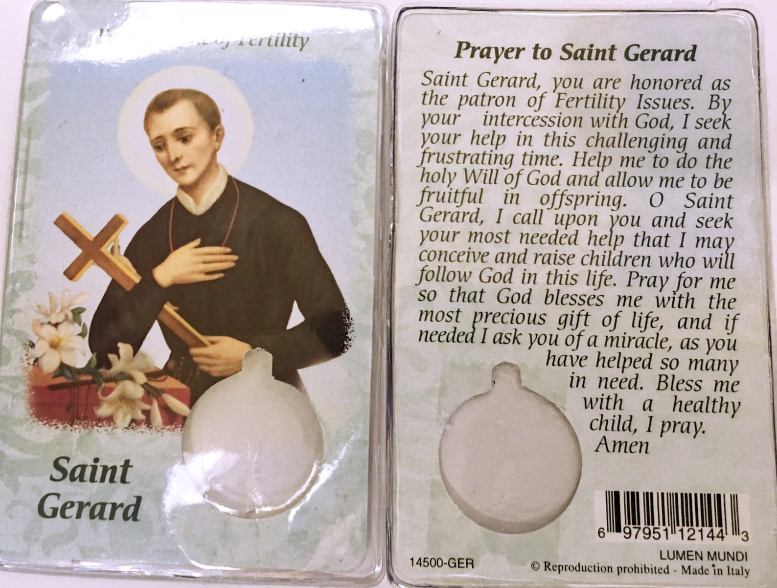 St Gerard Necklace. Patron Saint of Fertility Necklace. Silver Etsy