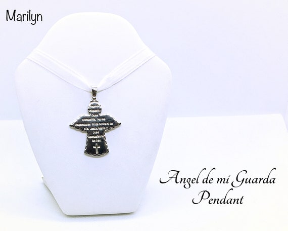 Guardian Angel Pendant De La Guarda - Guardian Angel Pendant With Prayer Guardian Angel Pendant De La Guarda - Guardian Angel Pendant With Prayer