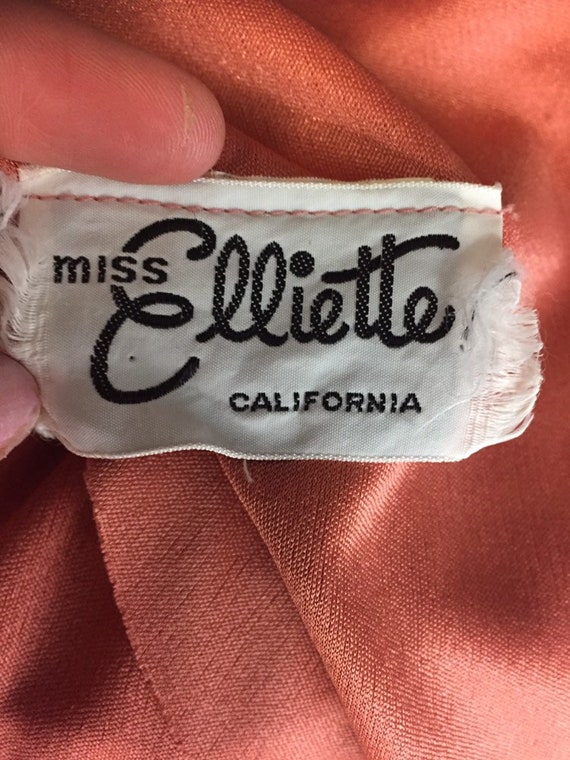 Vintage 70s Miss Elliette California Peach Long S… - image 10