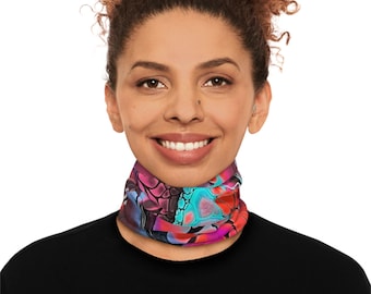 Leichtes, abstraktes Design Print, Neck Gaiter, Stirnband, Kopftuch (Original Gemälde Design Print)