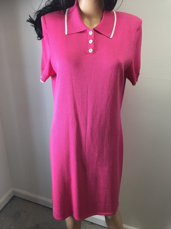 pink and white polo dress