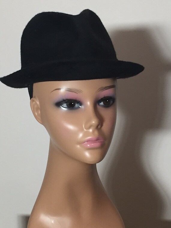 Vintage Black Fedora Hat Felt Churchill Ltd Muse's At… Gem