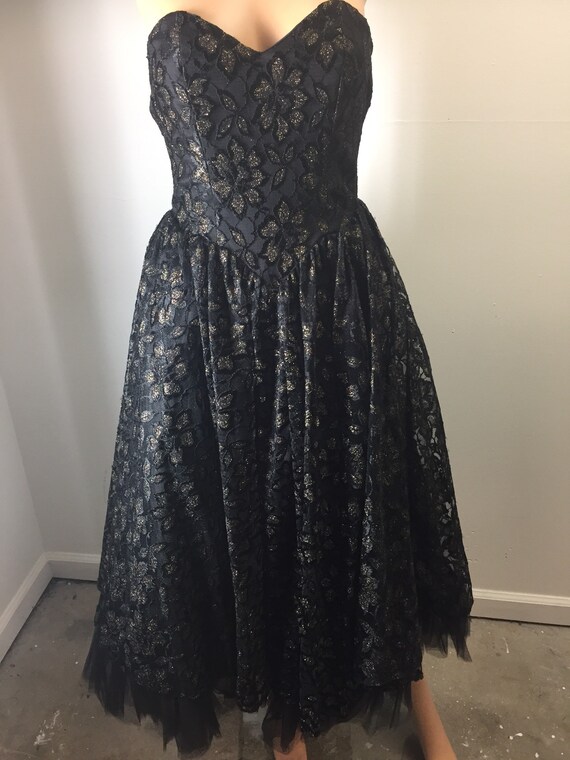 black lace 50s style dress