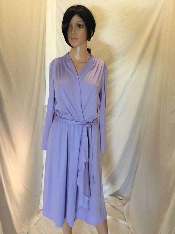 Vintage 70s Dress by Laura Gene Fashions Purple Li