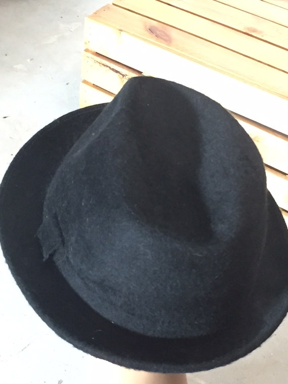 Black Wool Felt Homburg Hat - Pork Pie Style - Canada