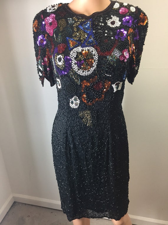 niteline beaded dress Vintage Niteline Della Roufogali Dress Beaded Cocktail Dress 10