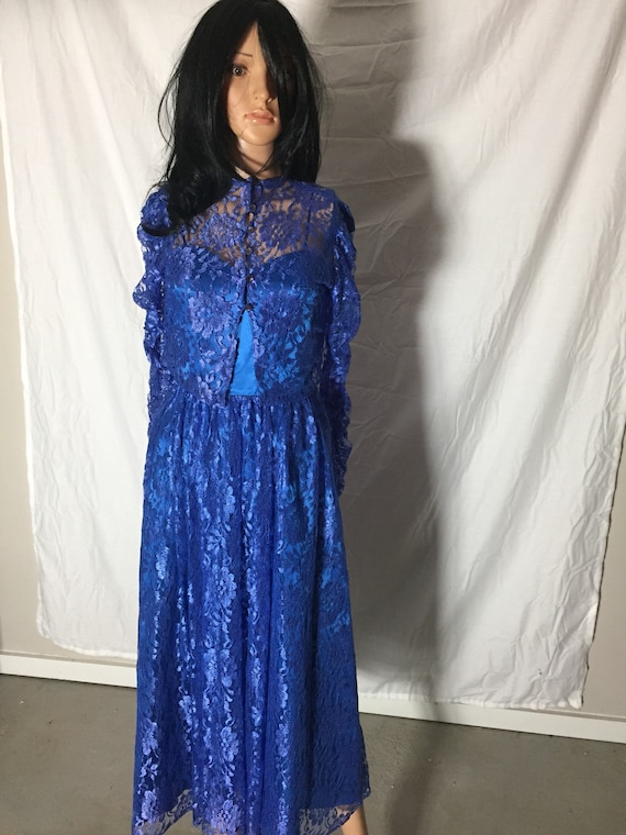 bright blue lace dress
