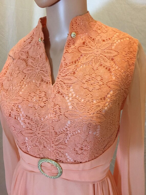 peach color evening gowns