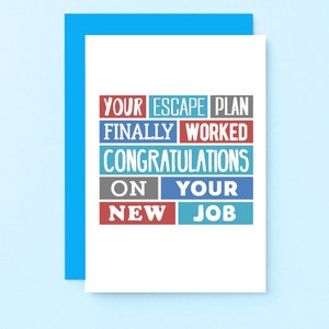 Lustige Abschiedskarte | Lustige neue Job Karte | Mitarbeiter Abschied Karte | Kollege Abschiedskarte | New Job Herzlichen Glückwunsch | Auf Wiedersehen | SE0225A6