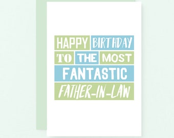 Father-In-Law Card | Happy Birthday Father-In-Law Birthday Card From Son In Law | Card From Daughter In Law | Dad In Law Card | SE0203A6
