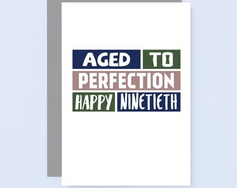 90th Birthday Card | Happy Ninetieth | Celebrating Ninety Years | 90 Years Old | SE0254A6