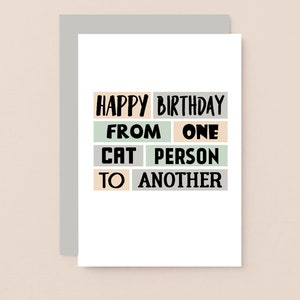 Birthday Card For Cat Person | Cat Lover Card | Cat Lady Birthday Card | Cat Lover Birthday Card | Pet Lover | SE0278A6