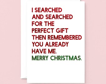 Funny Xmas Card For Husband, Christmas Card For Wife, Cheeky Dad Christmas Card, Mum Card, Girlfriend Xmas Card Boyfriend Card, SEC0055A5