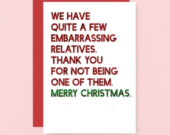 Funny Christmas Card For Cousin, Xmas Card For Aunt And Uncle, Funny Relatives Christmas Card, SEC0057A6