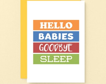 Twins New Baby Card | Funny New Babies Card | Triplet Babies | New Parents | Gender Neutral New Baby Card | Congratulations | SE0005A6
