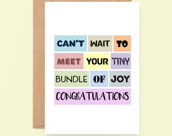 New Baby Card | New Parents | Newborn Card | Congratulations Baby Shower | New Baby Boy Card | New Baby Girl Card | SE0114A6