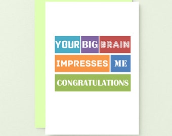 Funny Congratulations Card | Passed Exams | Well Done | Happy Graduation Card | Proud Of You | Good Job | New Job Promotion | SE0100A6