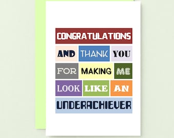 Funny Congratulations Card | High Achiever | Job Promotion, Graduation, New Job | SE0115A6