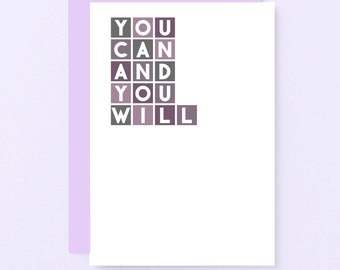 You Can Good Luck Card | Encouragement Card | Supportive Friendship Card | Thinking Of You Greeting Card | SE0334A6