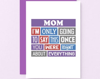 Funny Birthday Card For Mom, Just Because Card, Thanks Mom, Funny Card For Mom, Mother's Day Card, SE0130A6_US