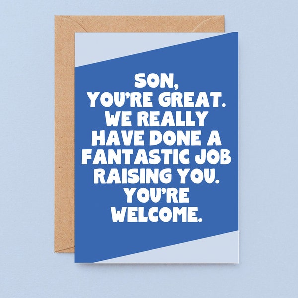 Funny Son Birthday Card From Parents | Funny Birthday Card For Son | Congratulations Son | SE3076A6