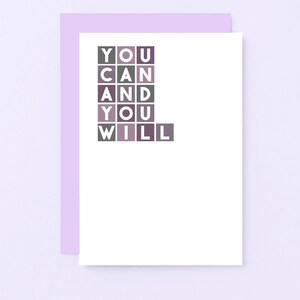 Vous pouvez carte de chance | carte d'encouragement | Carte d'amitié positive | Je pense à vous carte de vœux | SE0334A6