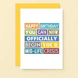 Carte d'anniversaire de crise de la quarantaine pour un ami | Cartes d'anniversaire coquines | SE0157A6