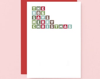 Christmas Card From Dog | Merry Christmas From The Dog | Xmas Card For Family | SEC0031A6