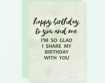 Birthday Card For Twin Sister | Twin Brother Birthday Card | Birthday Twin | Shared Birthday | Same Birthday | SE3013A6