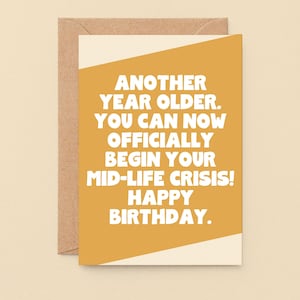 Mid Life Crisis Lustig Geburtstagskarte, Freund Geburtstagskarte, Frech Geburtstag | SE3078A6